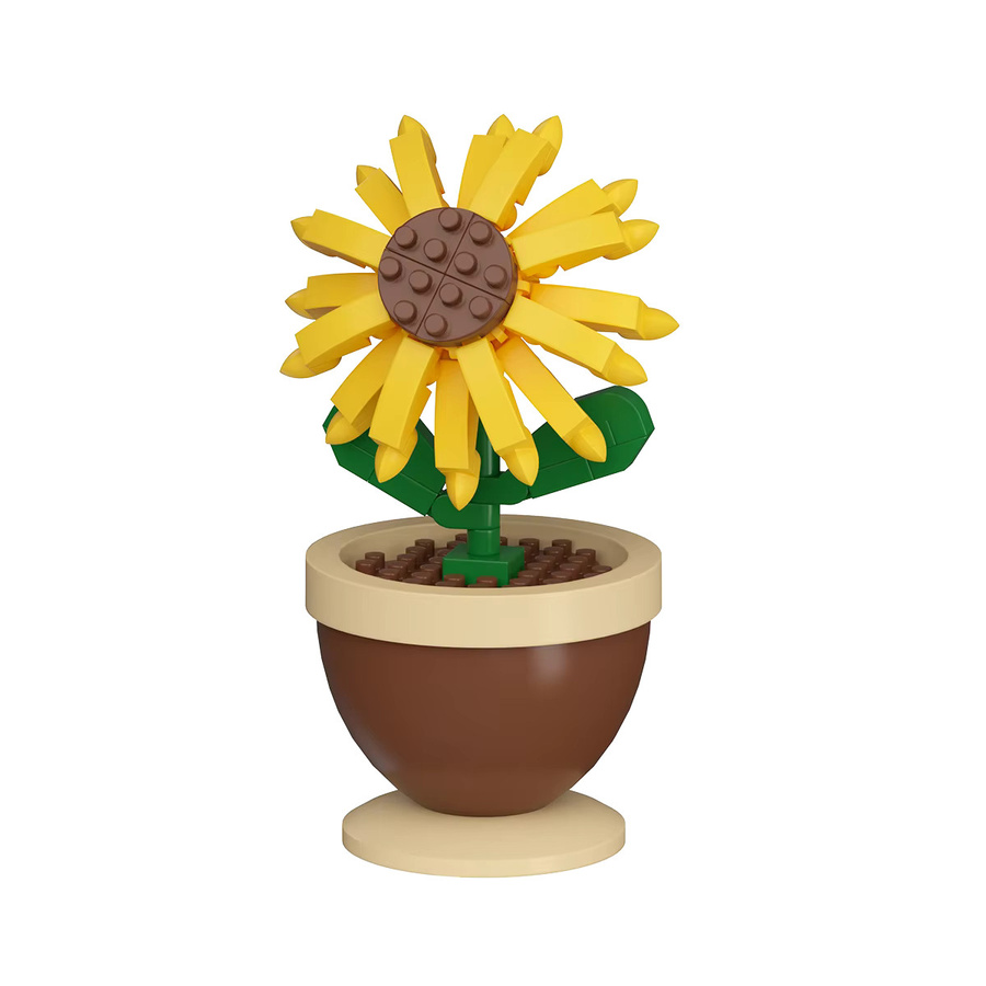 DBPALY Micro Bausteine Blumen Set Sonnenblume und Rose als Tischdekoration für Kinder in Multicolor - Bild 2