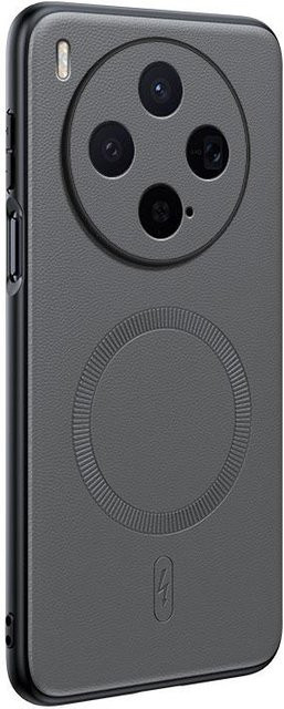 Magnetische Leder-Schutzhülle für VIVO X300 in Grau, rutschfeste PC+TPU Abdeckung mit Anti-Fingerabdruck-Funktion - Bild 1