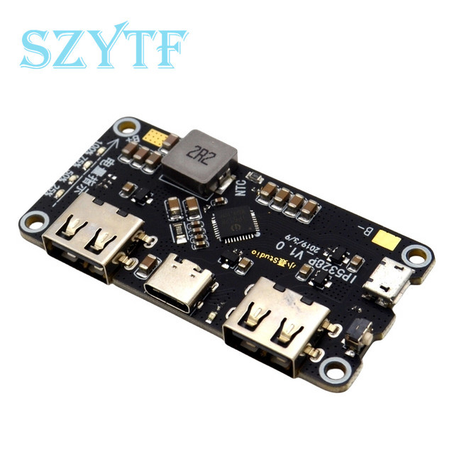 SZYTF Bidirektionales Schnelllade-Schaltmodul IP5328P für mobiles Motherboard, Schwarz, 3,7 V Boost 5V 9V 12V - Bild 1