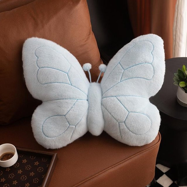 Buntes Schmetterlingskissen Dopamin Design als weiches Stofftier aus Baumwolle, Mehrfarbig, Breite: 46 cm, Höhe: 38 cm - Bild 1