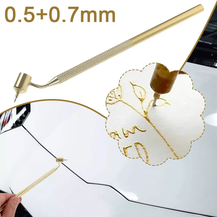 Präzisions-Stift mit Schrägspitze und Gold-Metallgehäuse für professionelle Reparaturen und Kunstarbeiten - Bild 3