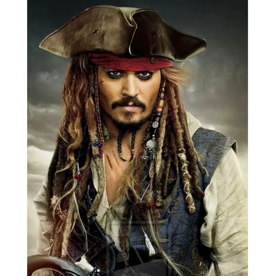 5D-Diamantgemälde Set Fluch der Karibik Jack Sparrow von Potdemiel mit runden Strasssteinen B/H: 20 x 30 cm - Bild 3