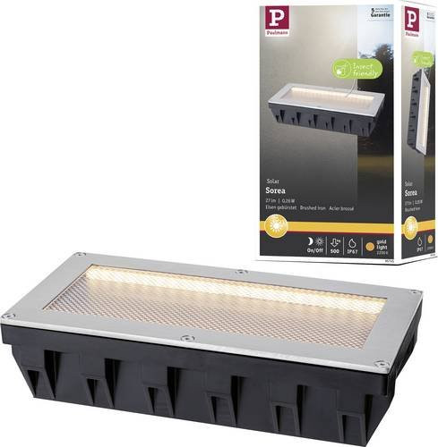 Paulmann Solar-LED-Boden-Einbauleuchte für den Garten in Eisen gebürstet mit Dämmerungssensor und warmweißem Licht - Bild 1