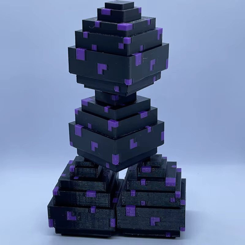 Mineworld Dragon Egg Final Shadow Dragon Egg Handgefertigtes 3D-Druck Desktop-Ornament in Schwarz und Lila - Bild 3