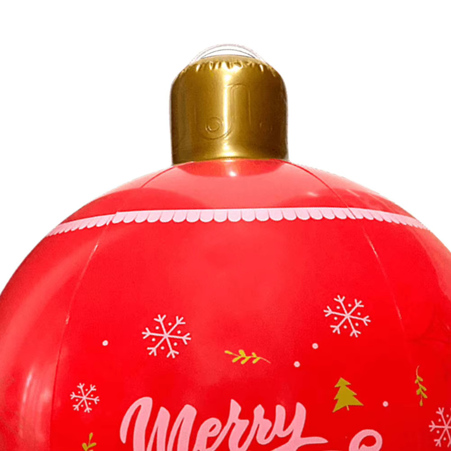 Aufblasbare Weihnachtskugel von APWIKOGER in Rot, 24 Zoll Durchmesser, dekorative PVC-Weihnachtskugel mit Schneeflocken-Design für Außenbereich, Garten und Veranda - Bild 4