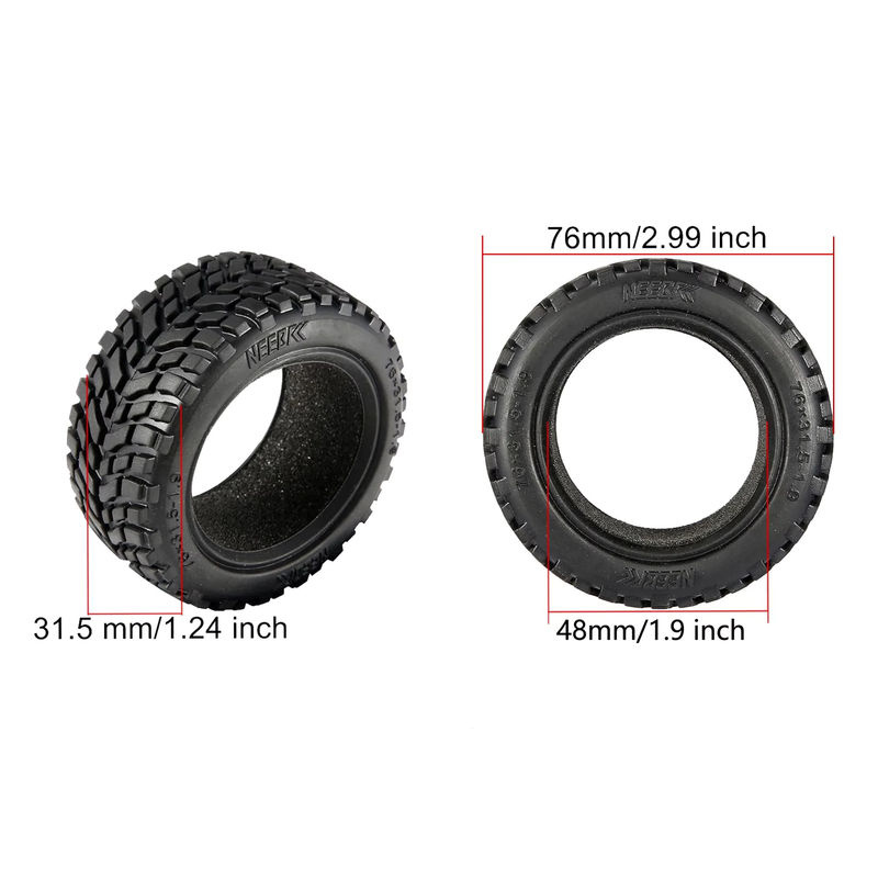 NEEBRC Reifen, 4er-Set, 75mm, 1,9 Zoll, Gummi, Hex Felge Nabe für RC Auto Crawler Off-road - Bild 6