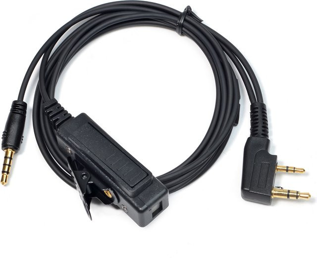 YNIBST 2-poliger K1 auf 3,5-mm-Headset-Audiokabel-Adapter mit Mikrofon in Schwarz für Kenwood und Baofeng UV-5R UV-82 BF-888S Walkie Talkie - Bild 1