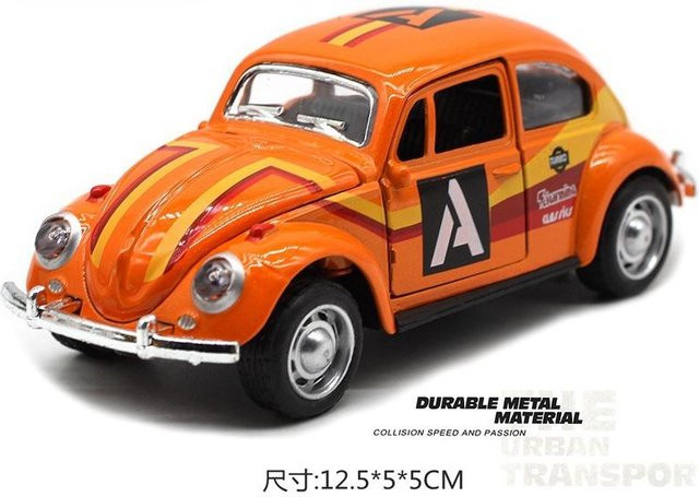 Linyi toy car Käfer Legierung Auto, 1:32, Metall, orange, mit Rückziehfunktion, ab 14 Jahren - Bild 1
