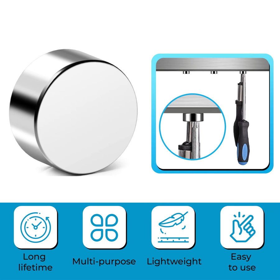 100 Stück Neodym-Magnet-Scheiben in Silber, Mini-Rundmagnete Durchmesser: 6 mm, Höhe: 3 mm für Whiteboard, Kühlschrank und Bastelarbeiten - Bild 2
