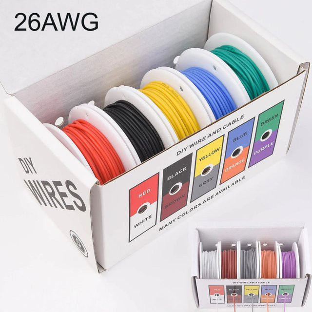 26 AWG Silikonkabel-Set mit 10 Farben, flexibles verseiltes und verzinntes Kupfer-Elektrokabel aus Kunststoff - Bild 1