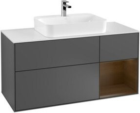 V&B Waschtischunterschrank Finion mit Wandbeleuchtung in Anthrazit, Breite: 120 cm - Bild 1
