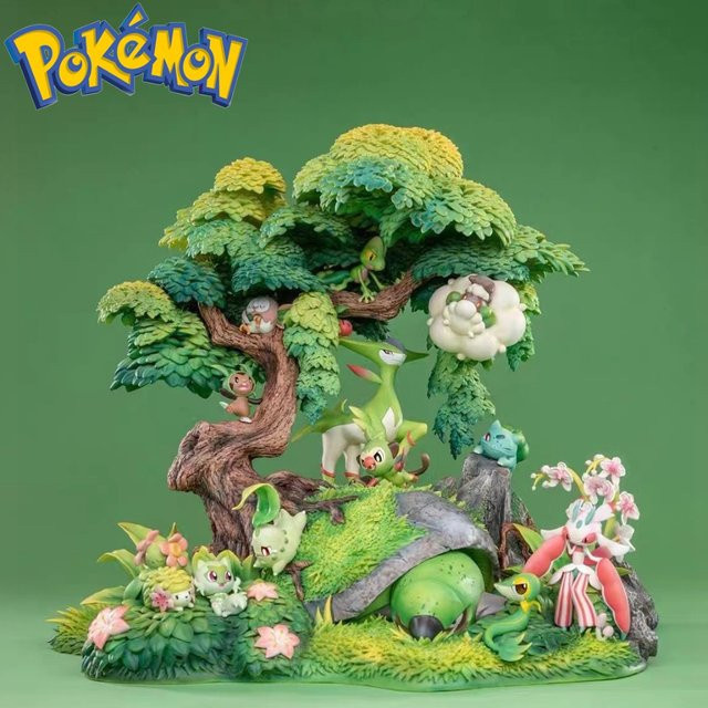 Bandai Pokémon Gras-Typ Familie, Actionfigur, PVC-Statue, 27,5cm - Bild 1