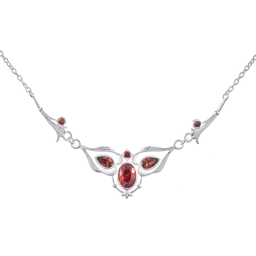 Collier 925 Silber, Zirkonia, rot - Bild 1