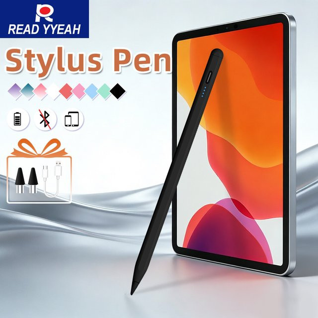 READYYEAH Multifunktionaler universeller Touch-Stylus-Stift mit hoher Empfindlichkeit und magnetischer Adsorption, wiederaufladbarer Eingabestift für Tablets und Telefone, Farbe: Weiß - Bild 1