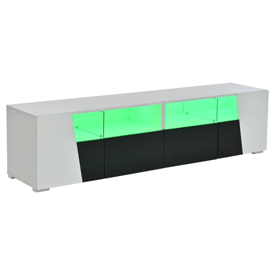 okwish TV Schrank in Weiß mit Hochglanz-Finish und integrierter LED-Beleuchtung für dein Wohnzimmer, B/T/H: 180 x 38,5 x 45 cm - Bild 2