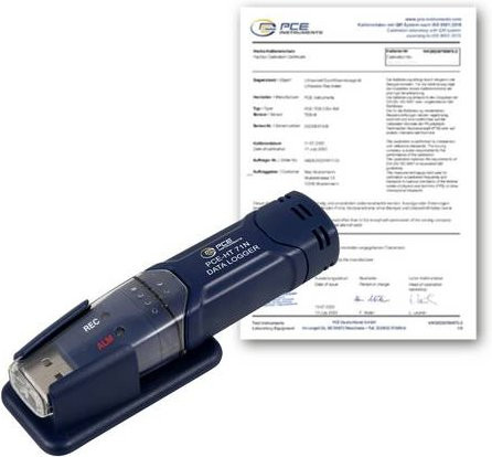 PCE Instruments PCE-HT71N-5-ICA Luftfeuchte-Datenlogger in Blau zur Messung von Luftfeuchtigkeit und Temperatur, ISO-kalibriert - Bild 1