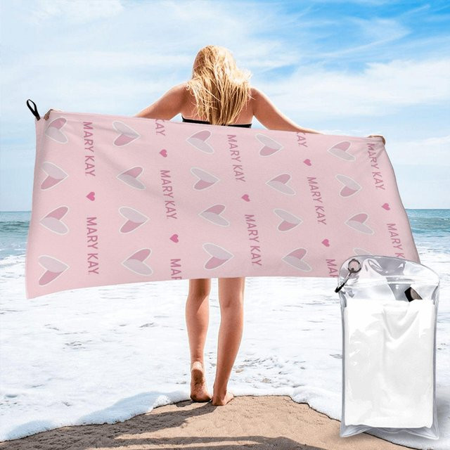 Mary Kay Strandtuch aus weicher Mikrofaser in Pink, schnelltrocknend und saugfähig, B/B: 70 x 140 cm - Bild 1