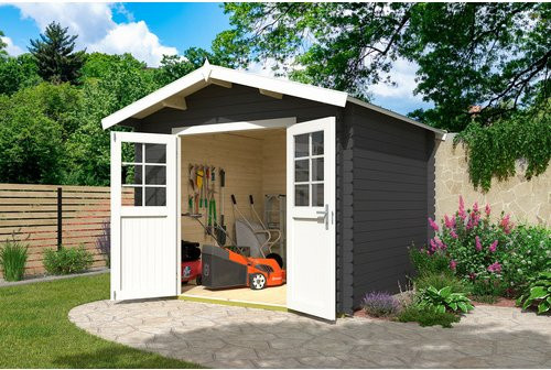 Mr. GARDENER Gartenhaus Australien Plus in Carbongrau/Weiss, B/H/T: 316,8 x 316,8 x 330 cm - Bild 1