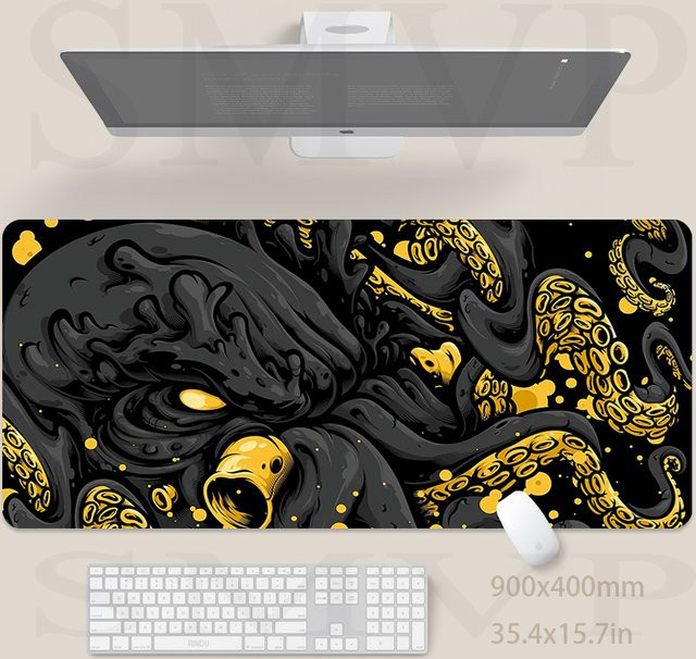 Design Locking Edge Mauspad in Braun aus Naturkautschuk, wasserdichte und matte Schreibtischunterlage für Gamer und Tastaturen - Bild 1