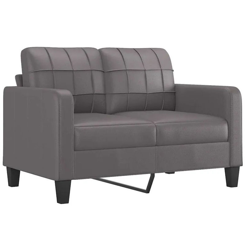 Vidaxl 2-Sitzer Sofa in Grau aus Kunstleder und Metall, Modernes Design, Breite: 120 cm - Bild 4