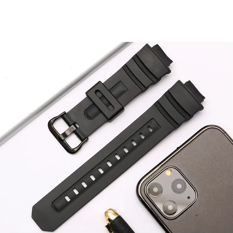 Casio Uhrenarmband, Silikon, Schwarz, Herren - Bild 5