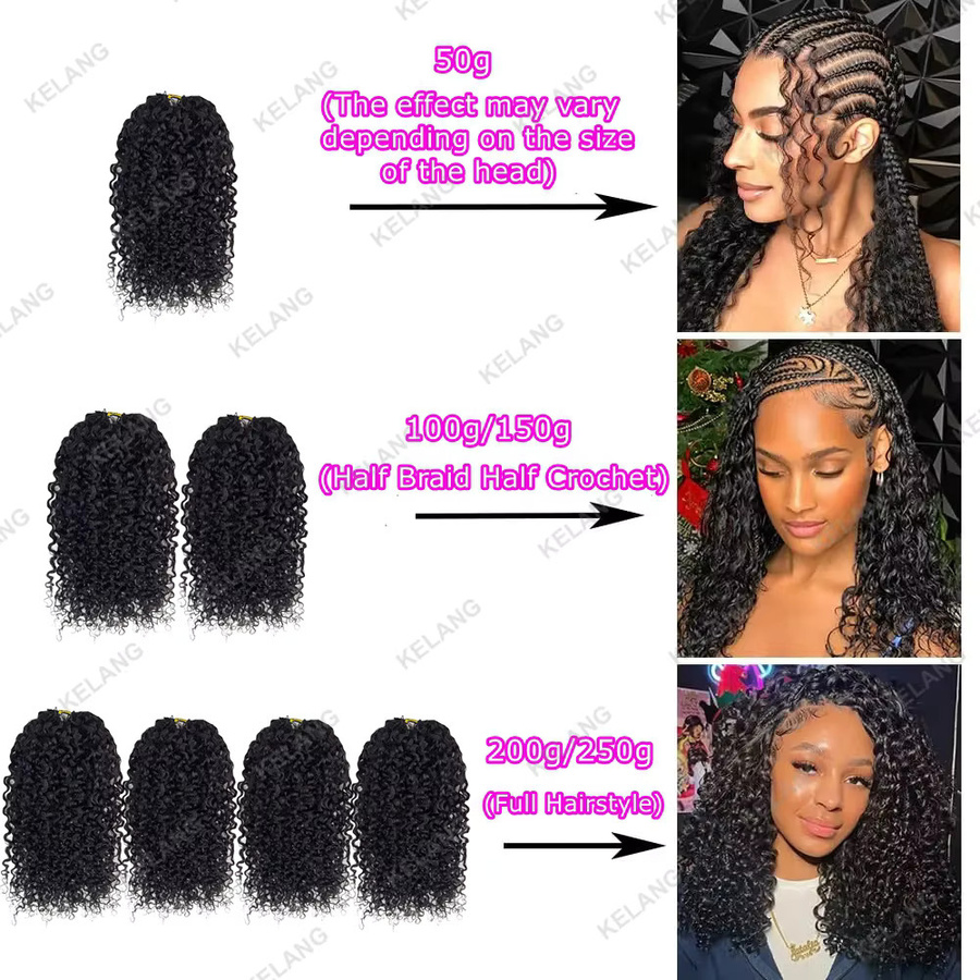 Charming Queen Crochet Hair, Kinky Curly, Echthaar-Extensions - Bild 4