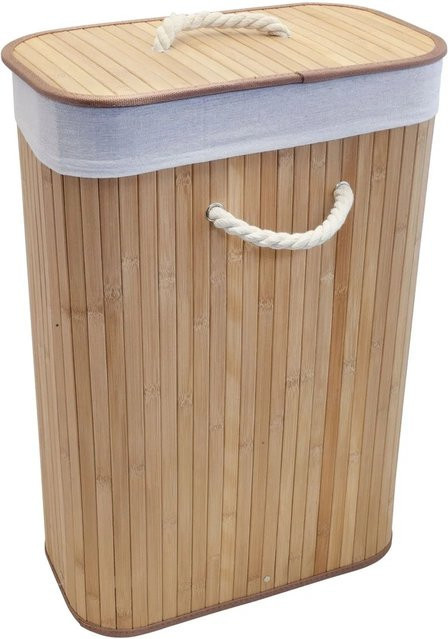 Euroshowers Wäschetruhe aus Bambus mit Deckel, faltbar, beige, 75 l - Bild 1