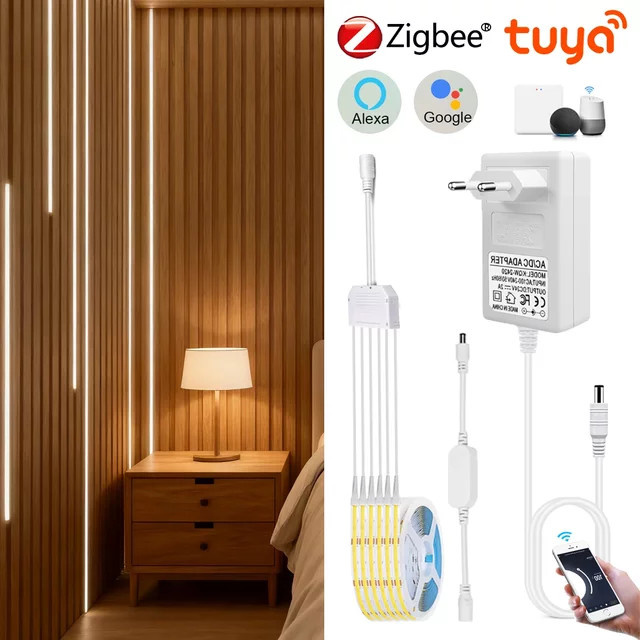 CHNAITEKE Smart Zigbee Tuya COB LED Streifen Warmweiß für Schrank und Wandbeleuchtung - Bild 1