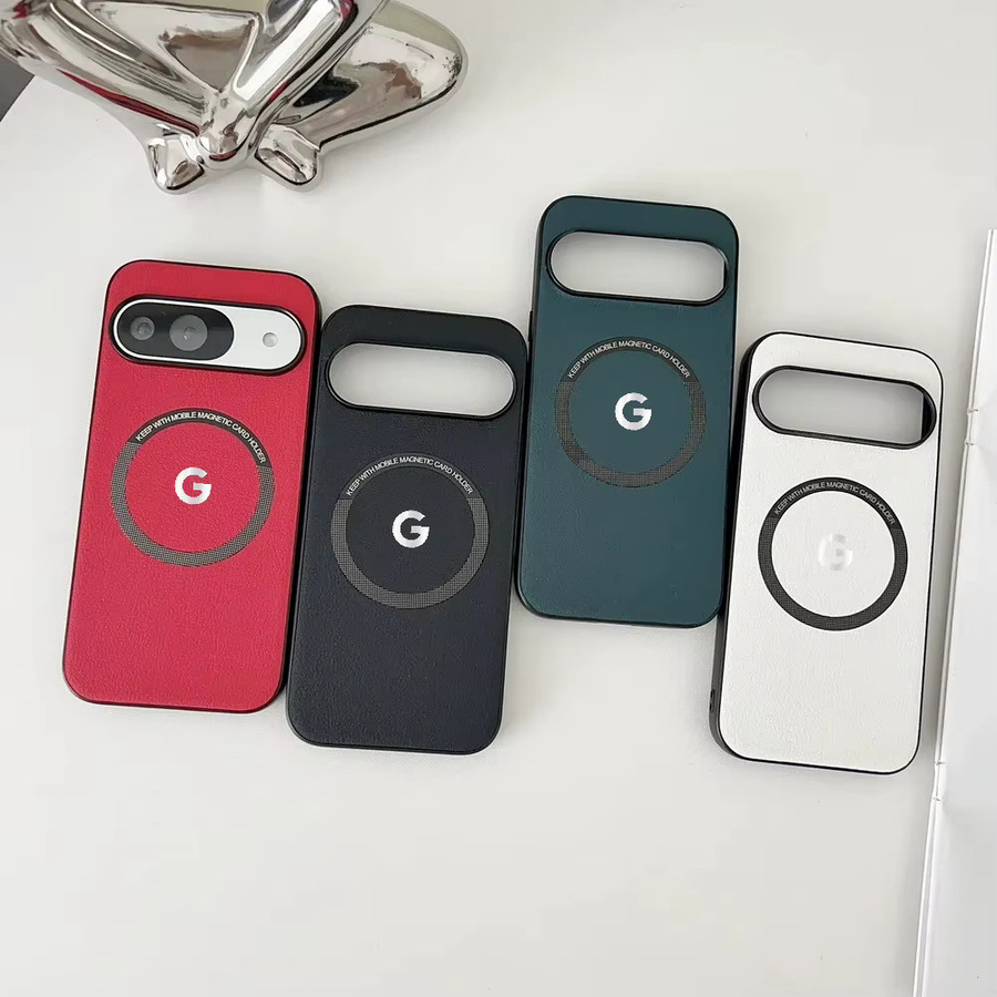 MagSafe Lederhülle für Google Pixel 10 9 8 7 6 Pro XL A Serie, Robuste magnetische Handyschutzhülle in Grün - Bild 4