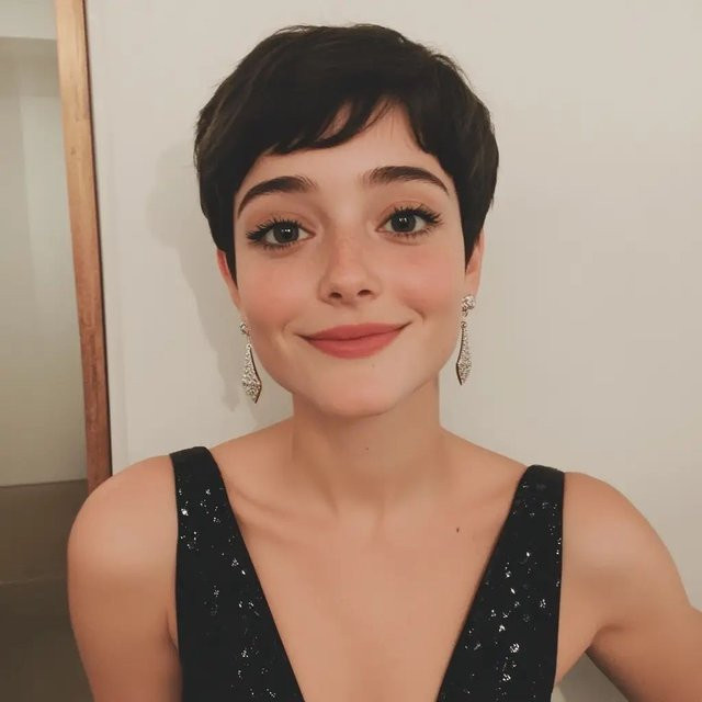 OYM HAIR Damen Perücke, schwarz, kurz, Pixie-Schnitt, Echthaar - Bild 1