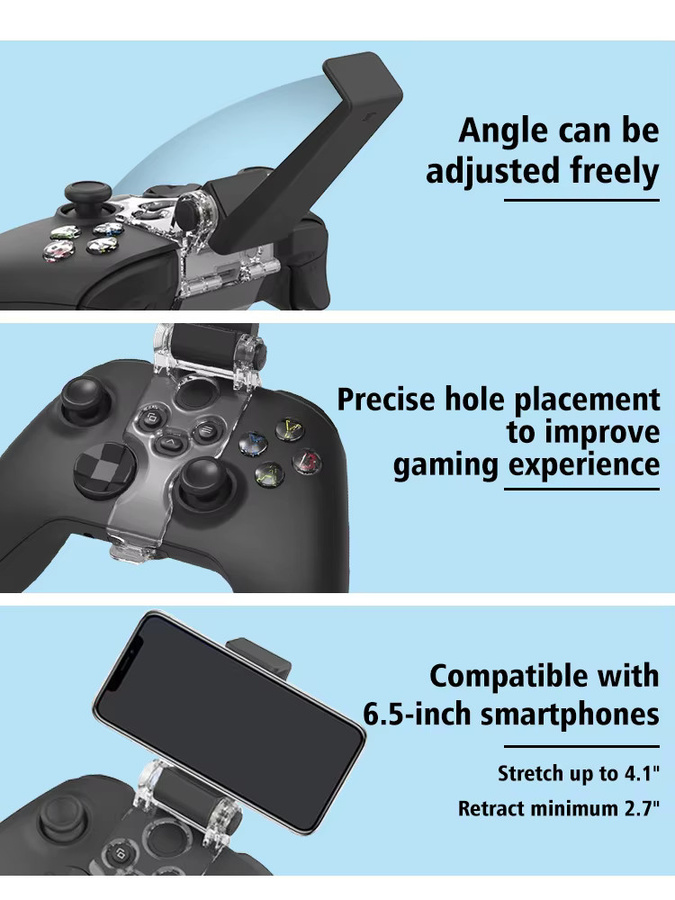 DATA FROG Controller Telefonhalter für Xbox Series S/X Wireless Controller, faltbarer Clip-Ständer in Transparent - Bild 5
