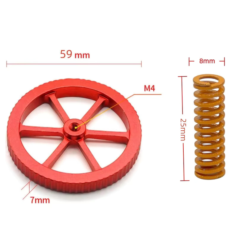 Creality Ender 3 Federn-Upgrade-Kit für Heizbett-Nivellierung in Rot für Ender 3, V2, Pro, S1, Pro, Plus, Neo und Max Neo 3D-Drucker - Bild 2