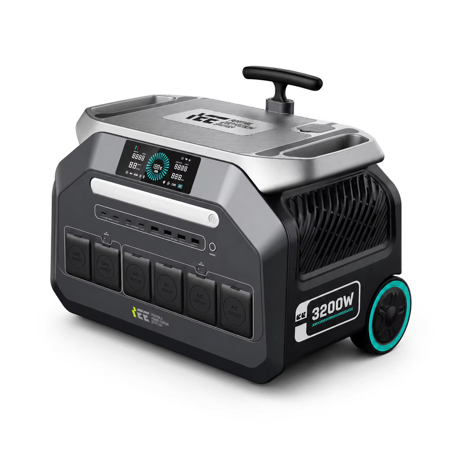 Tragbare Powerstation IEE P3200 Solargenerator mit 3200W, 2048Wh LiFePO4 Akku, WLAN und Bluetooth Smart-Steuerung in Grau - Bild 3