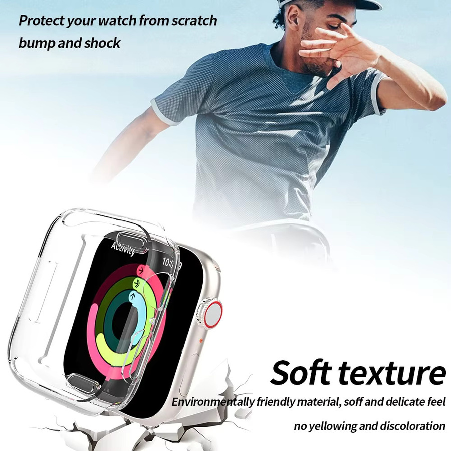 TINUORA Schutzhülle aus weichem TPU für Apple Watch Serie 9 8 7 6 5 4 in Transparent - Bild 4