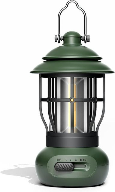 TOMTOP JMS Retro LED Campinglampe in Grün mit stufenloser Dimmung und USB-Anschluss - Bild 1
