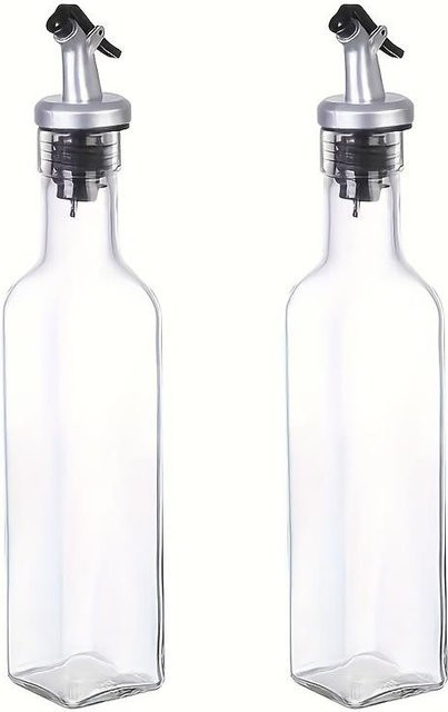 SZ-Damai Ölspenderflasche aus Glas für Speiseöl und Essig, 2er-Set, transparent - Bild 1