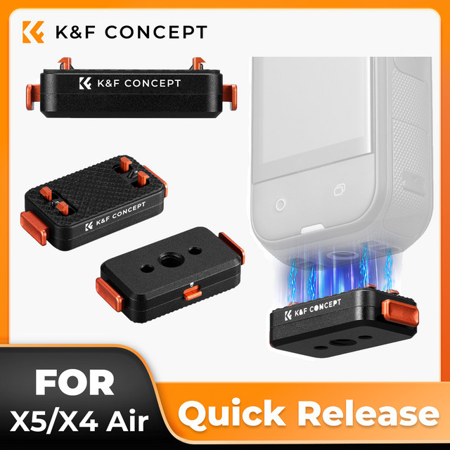 K&F CONCEPT Magnetische Schnellwechselhalterung in Schwarz für Insta360 X5, X4 und Ace Pro aus Aluminiumlegierung mit Sicherheitsverriegelung - Bild 1
