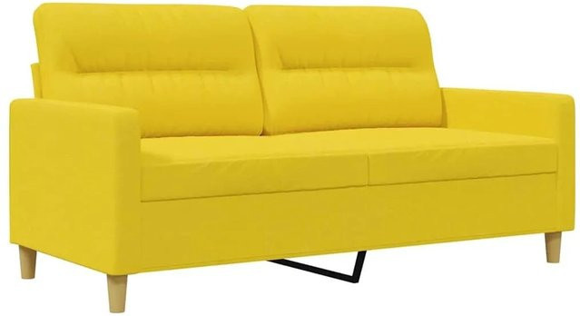 vidaXL 2-Sitzer-Sofa in Hellgelb mit Stoffbezug und modernem Design - Bild 1