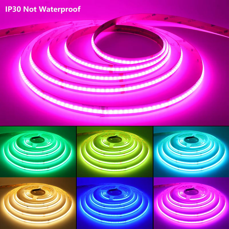 XUNATA RGBWW COB LED-Streifen DC 24 V, Multicolour, 784 LEDs/m, wasserdicht IP67, selbstklebend und zuschneidbar für Garten und Heimdekoration - Bild 2
