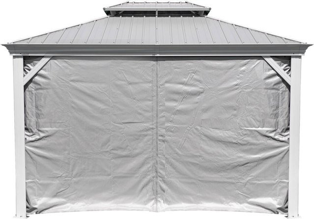 Sojag Pavillon-Seitenteile Messina aus Polyester, Farbe: Taupe/Grau, Breite: 363 cm, Höhe: 195 cm - Bild 3