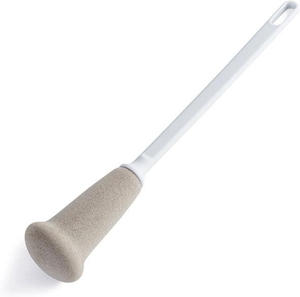 NATAWA Tassenbürste mit langem Griff in Weiß zur Reinigung von Milchflaschen, Weingläsern und Thermosflaschen aus Kunststoff und Mikrofaser - Bild 1