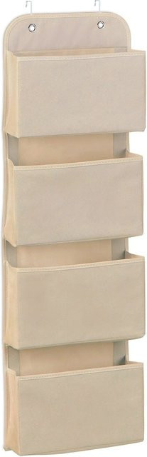 Relaxdays Hängeorganizer aus Vlies in Beige mit 4 Fächern, faltbar, B/H/T: 104 x 31 x 10 cm - Bild 1