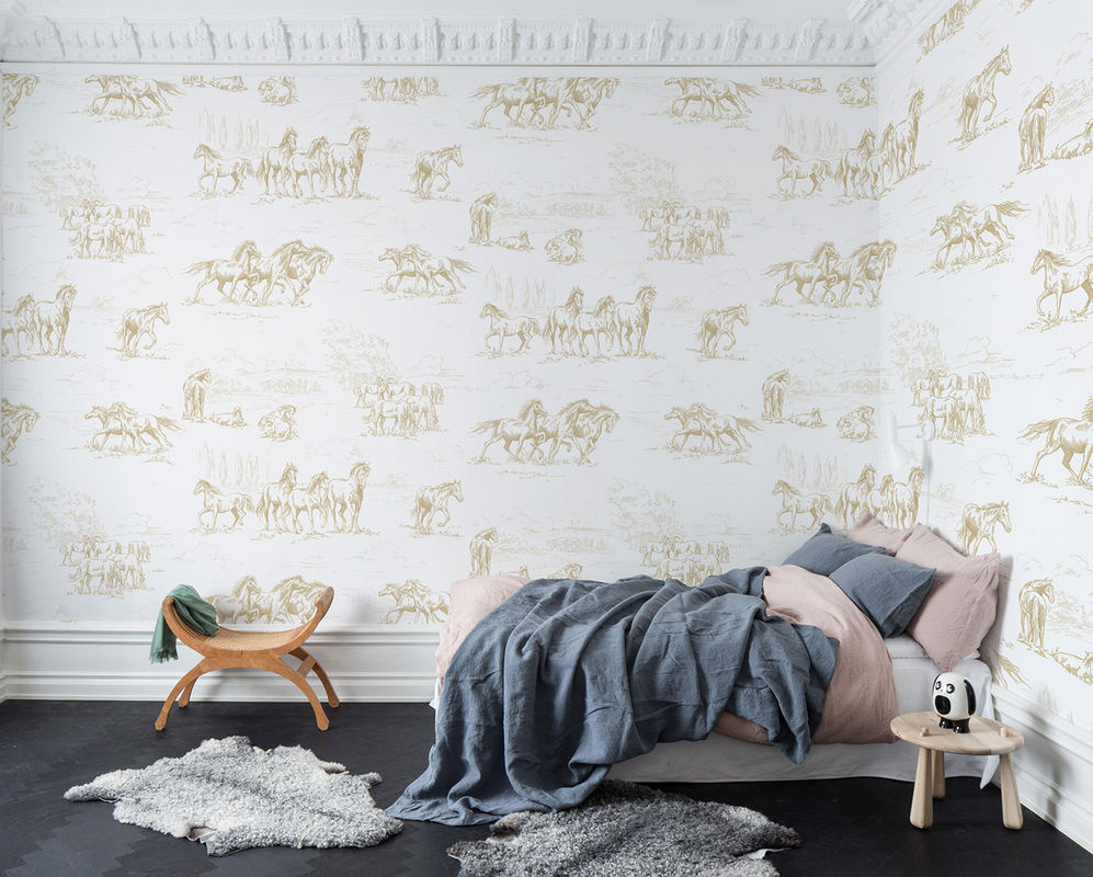 Rebel Walls Wandtattoo Horse Herd in Gold im Vintage-Stil - Bild 3