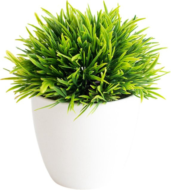 Wusmart Künstliche Pflanzen mit 32 Köpfen in Grün und Lila, Kunstgras im Topf für Tischdekoration, B: 13 cm, T: 14 cm - Bild 1