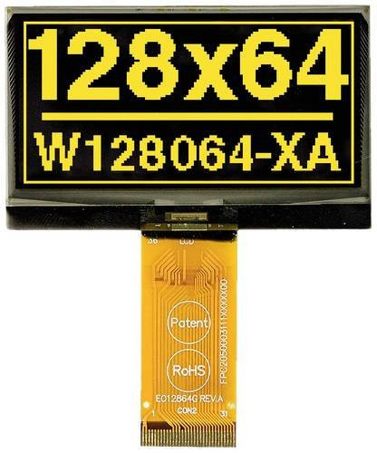 DISPLAY VISIONS OLED-Display in Gelb und Schwarz, B x H x T: 60,5 x 37 x 2,15 mm - Bild 1