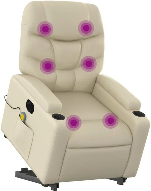 vidaXL Massagesessel mit elektrischer Aufstehhilfe in Creme aus Kunstleder Modell 3 - Bild 1