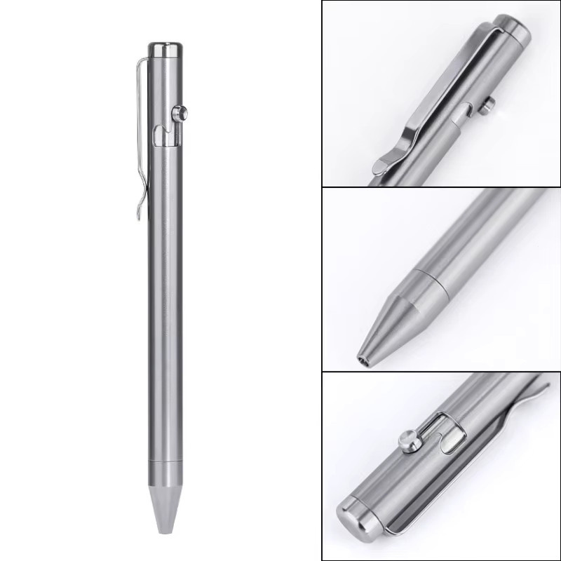 Titanium Alloy Bolt Action Signature Pen G5 Kugelschreiber aus Metall in Silber für Damen und Herren - Bild 3