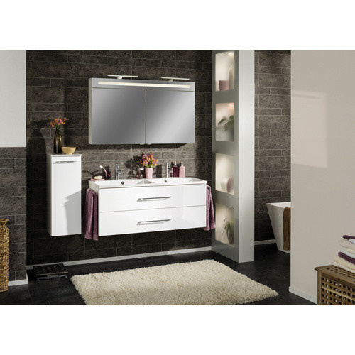 Fackelmann Badmöbel-Set B.clever Doppel-Waschtisch in Weiß Hochglanz mit Softclose-System, B/H/T: 120 x 50,8 x 46 cm - Bild 3
