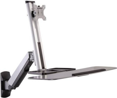 SpeaKa Professional SP-MM-705 Monitor-Wandhalterung für 1 Display, Silber, höhenverstellbar und neigbar, passend für 33,0 cm bis 81,3 cm - Bild 1