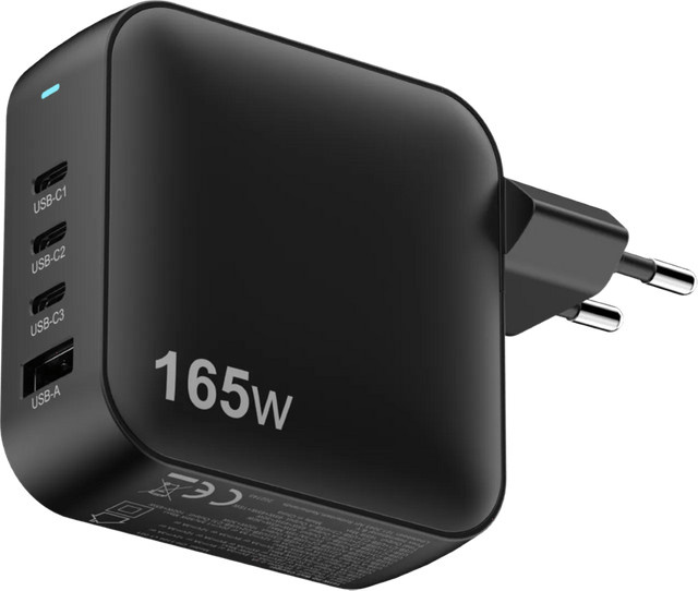 Sitecom GaN Power Delivery Ladegerät 165 W mit USB-C und USB-A in Schwarz - Bild 1